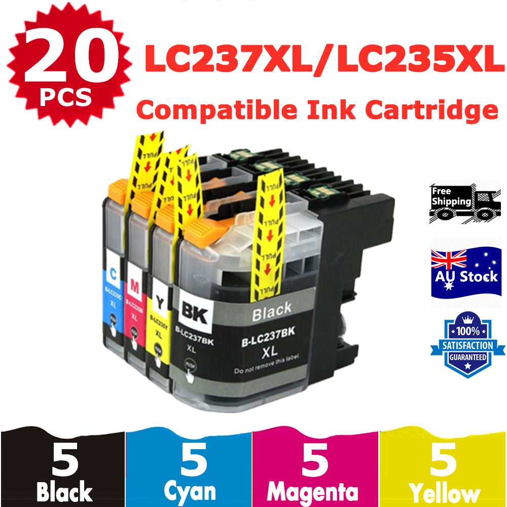 20 Pack InkSales Compatible Brother LC237XL LC235XL LC-237XL LC-235XL Ink Cartridge  (5BK,5C,5M,5Y)