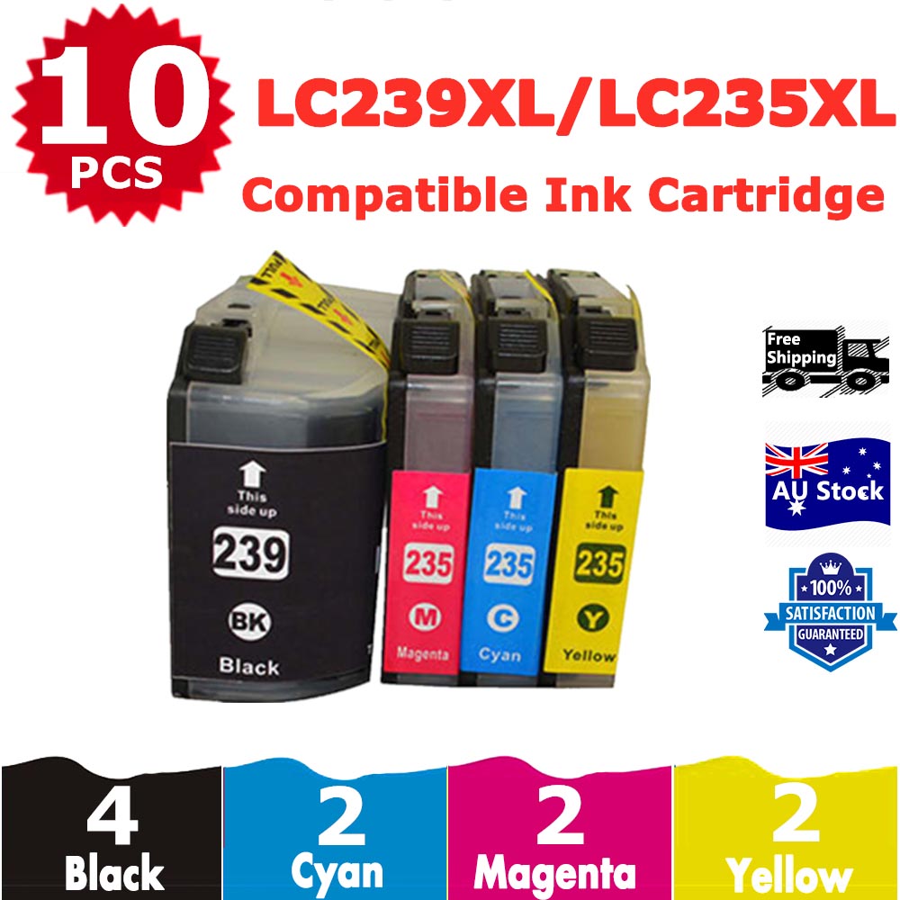 10 Pack InkSales Compatible Brother LC239XL LC235XL LC-239XL LC-235XL Ink Cartridge  (4BK,2C,2M,2Y)