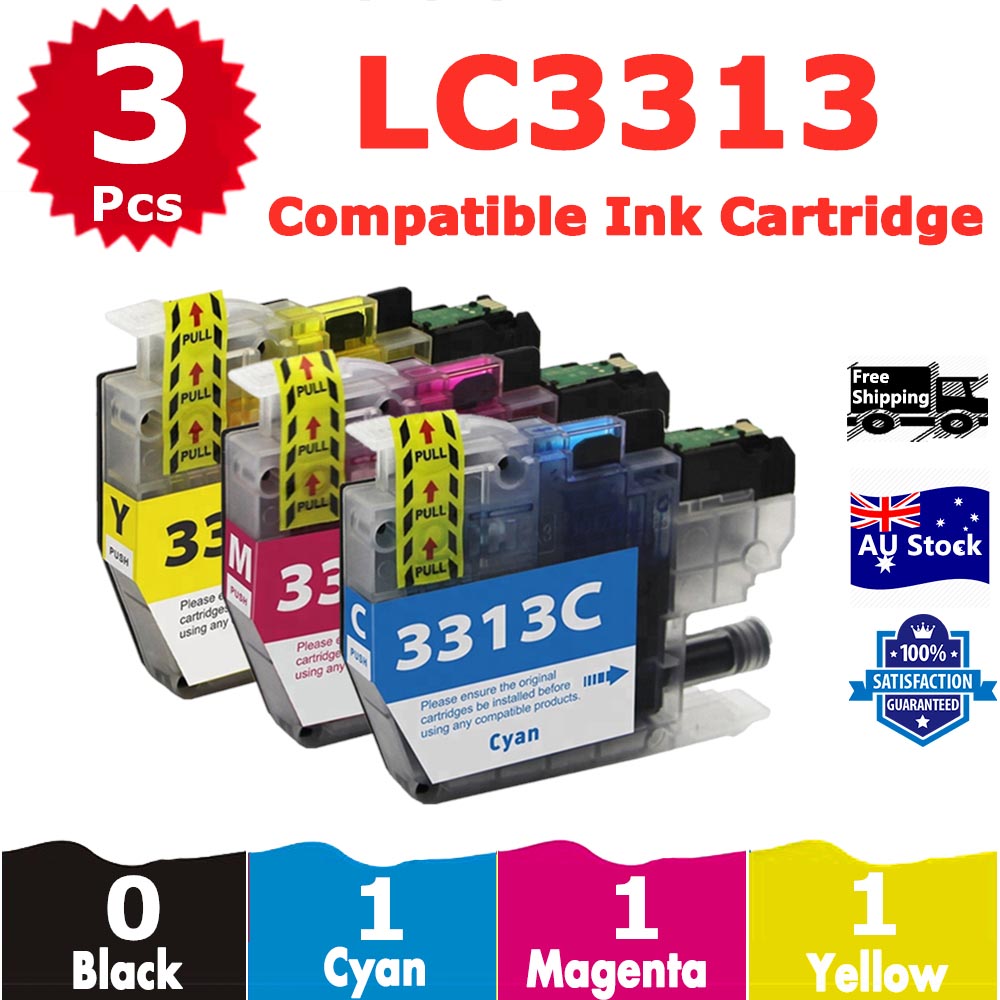 3 Pack InkSales Compatible Brother LC3313 LC-3313 Cyan Magenta Yellow Only Ink Cartridge  (1C,1M,1Y)