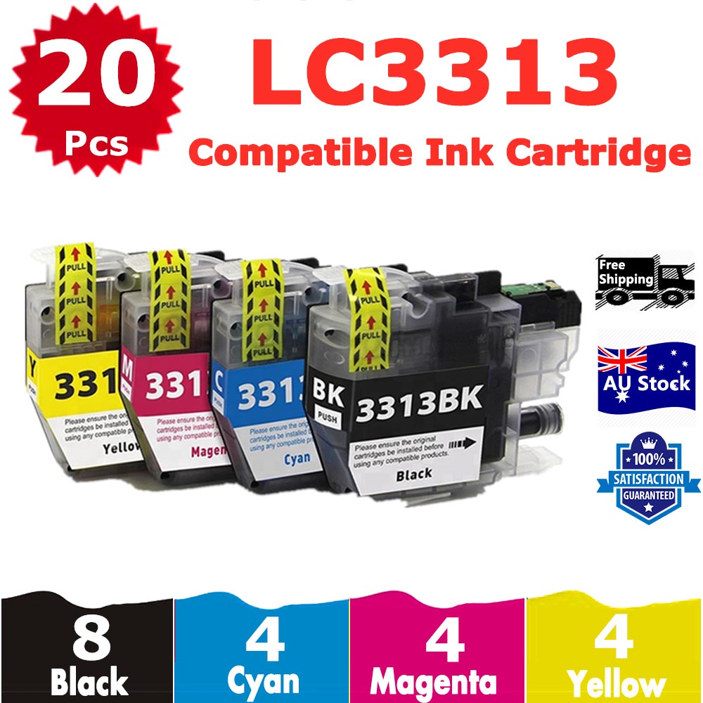 20 Pack InkSales Compatible Brother LC3313 LC-3313 Ink Cartridge  (8BK,4C,4M,4Y)