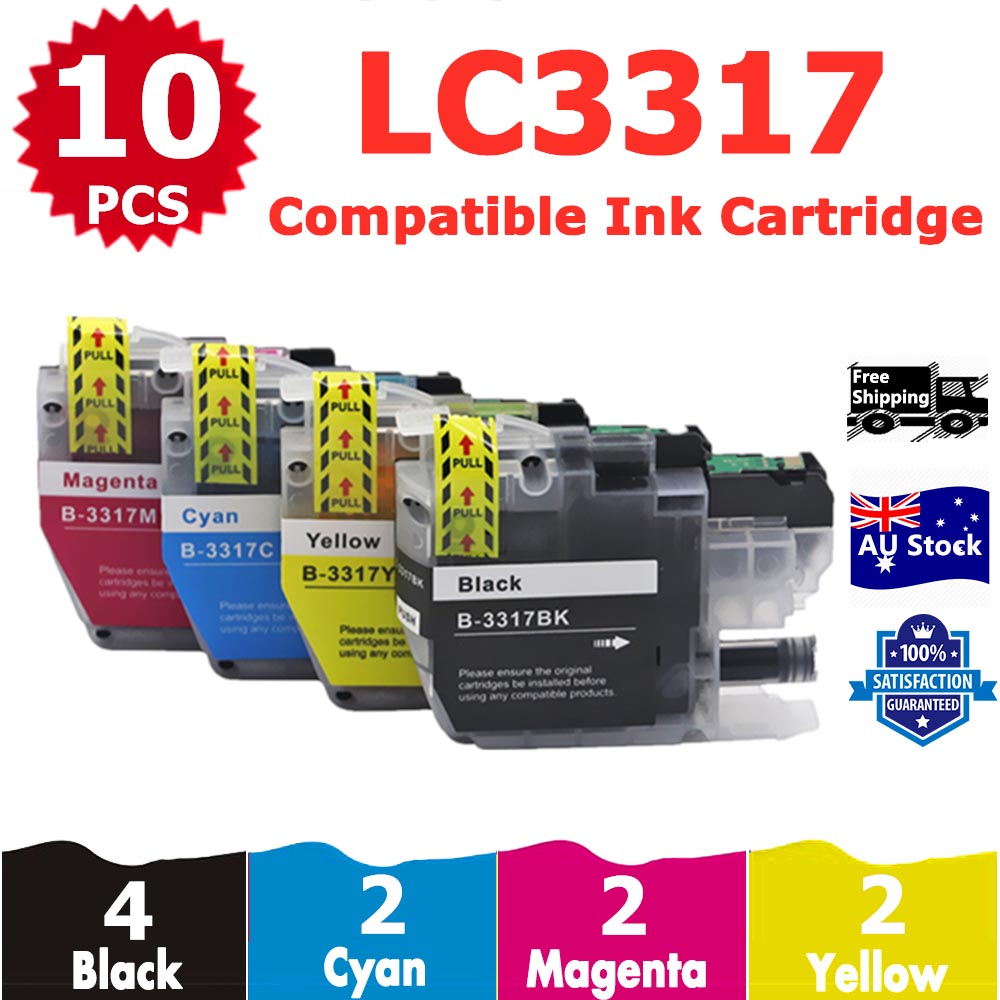 10 Pack InkSales Compatible Brother LC3317 LC-3317 Ink Cartridge  (4BK,2C,2M,2Y)