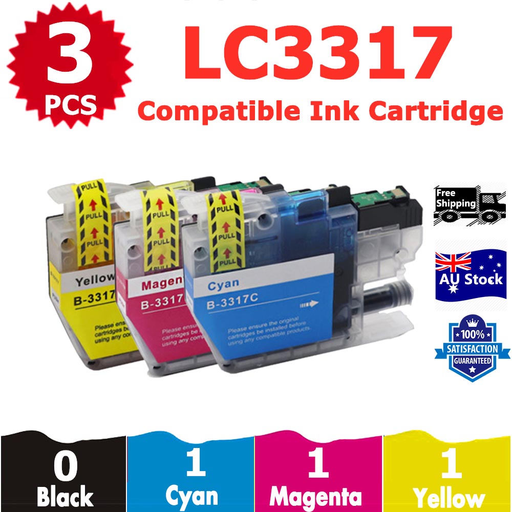 3 Pack InkSales Compatible Brother LC3317 LC-3317 Cyan Magenta Yellow Only Ink Cartridge  (1C,1M,1Y)