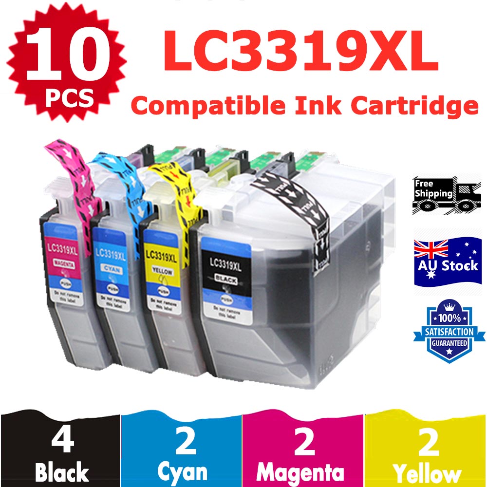 10 Pack InkSales Compatible Brother LC3319XL LC-3319XL Ink Cartridge  (4BK,2C,2M,2Y)