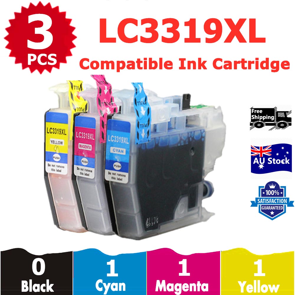 3 Pack InkSales Compatible Brother LC3319XL LC-3319XL Cyan Magenta Yellow Only Ink Cartridge  (1C,1M,1Y)