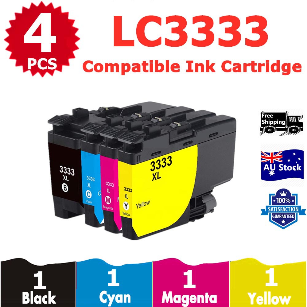 4 Pack InkSales Compatible Brother LC3333 LC-3333 Ink Cartridge  (1BK,1C,1M,1Y)