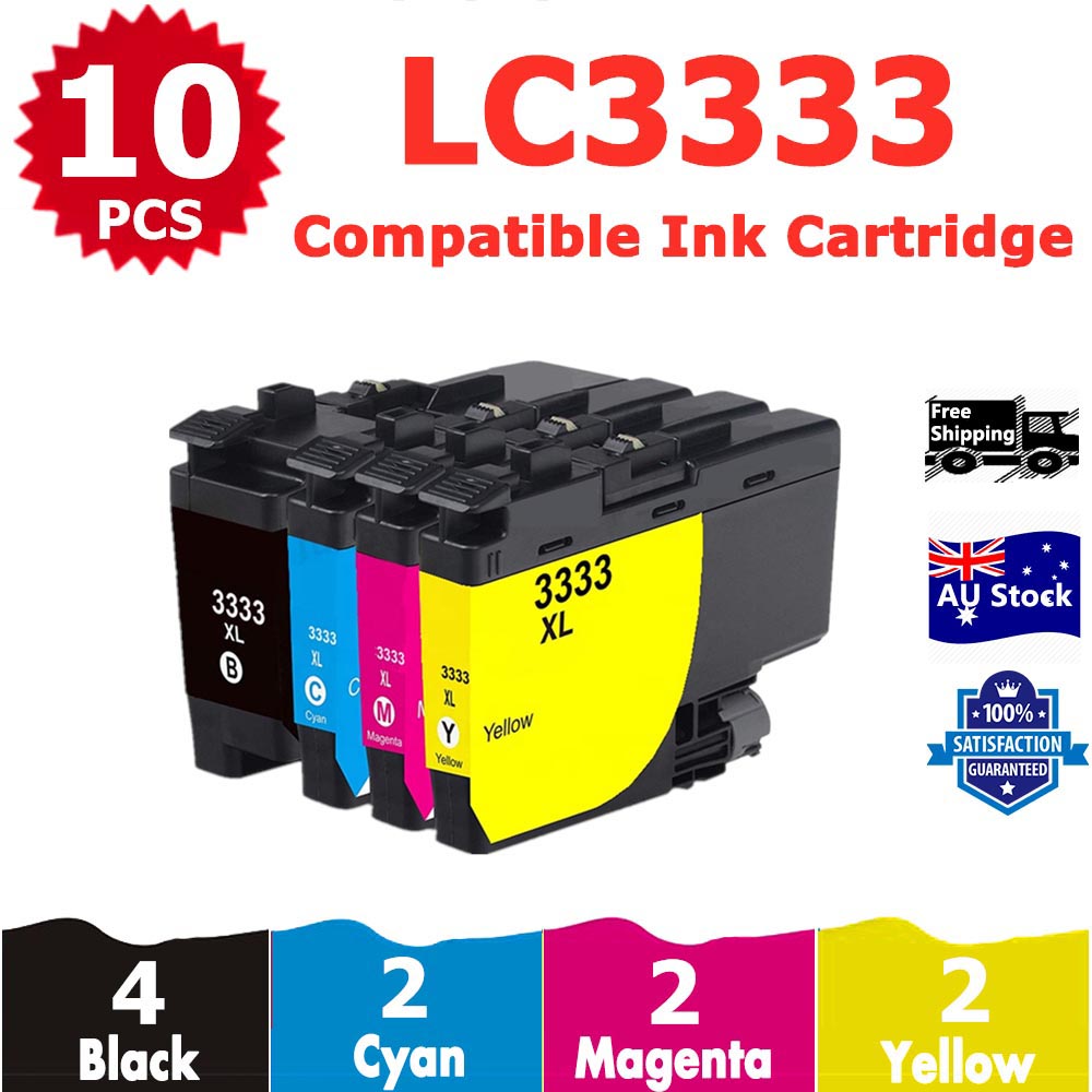 10 Pack InkSales Compatible Brother LC3333 LC-3333 Ink Cartridge  (4BK,2C,2M,2Y)