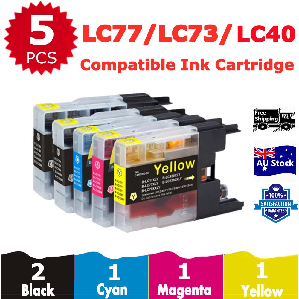 5 Pack InkSales Compatible Brother LC40 LC-40 Ink Cartridge  (2BK,1C,1M,1Y)