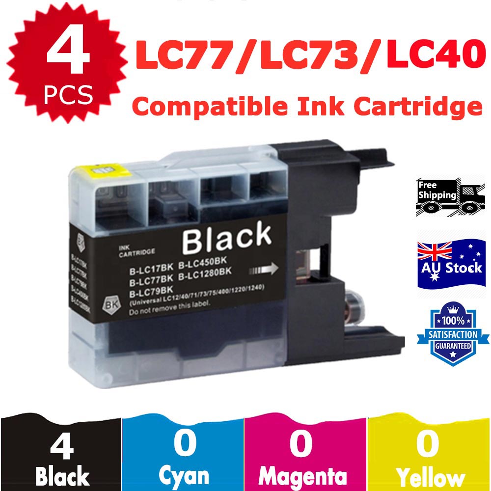 4 Pack InkSales Compatible Brother LC40 LC-40 Ink Cartridge  (4BK)