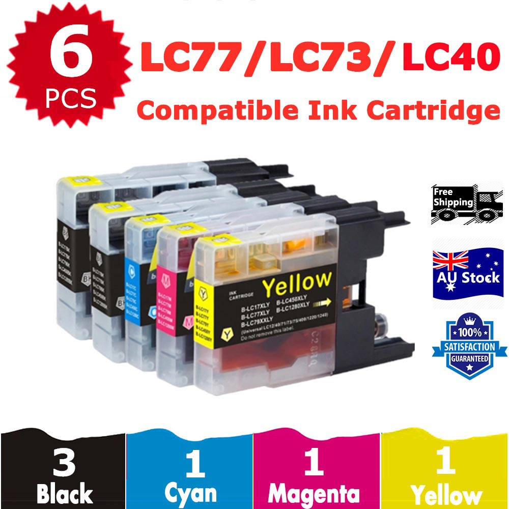 6 Pack InkSales Compatible Brother LC40 LC-40 Ink Cartridge  (3BK,1C,1M,1Y)