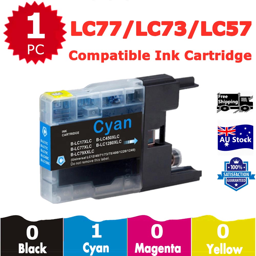 1 Pack InkSales Compatible Brother LC57 LC-57 Cyan Only Ink Cartridge  (1C)