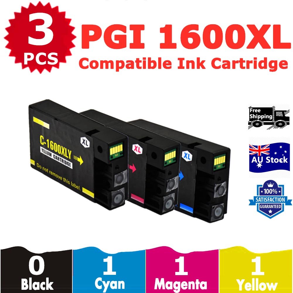 3 Pack InkSales Compatible Canon PGI1600XL PGI-1600XL Cyan Magenta Yellow Only Ink Cartridge  (1C,1M,1Y)