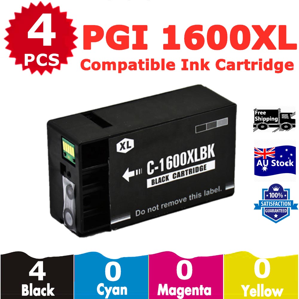 4 Pack InkSales Compatible Canon PGI1600XL PGI-1600XL Black Only Ink Cartridge  (4BK)