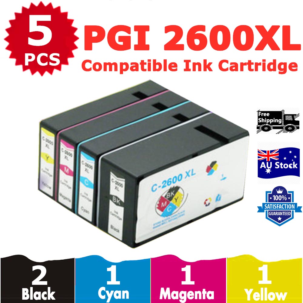 5 Pack InkSales Compatible Canon PGI2600XL PGI-2600XL Ink Cartridge  (2BK,1C,1M,1Y)