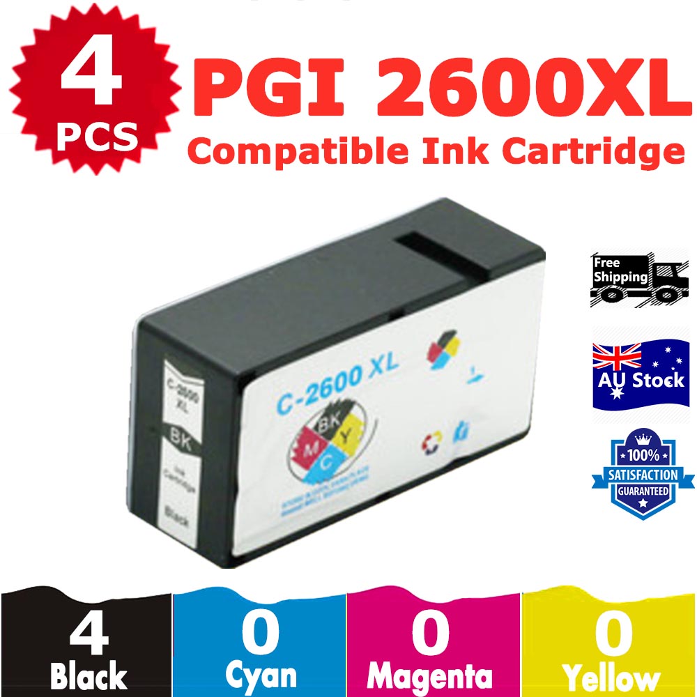 4 Pack InkSales Compatible Canon PGI2600XL PGI-2600XL Black Only Ink Cartridge  (4BK)