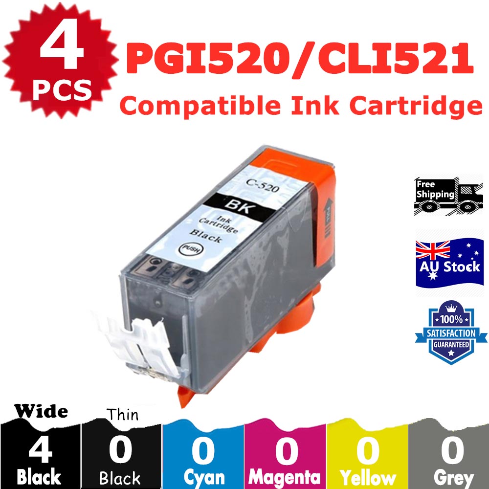 4 Pack InkSales Compatible Canon PGI520 PGI-520 Black Only Ink Cartridge  (4BK)