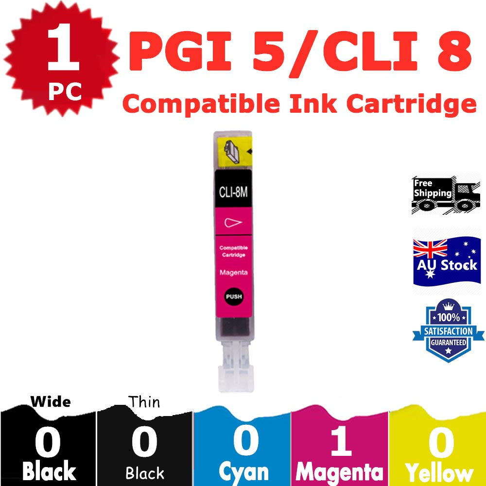 1 Pack InkSales Compatible Canon PGI5/8 CLI-8 Magenta Only Ink Cartridge  (1M)