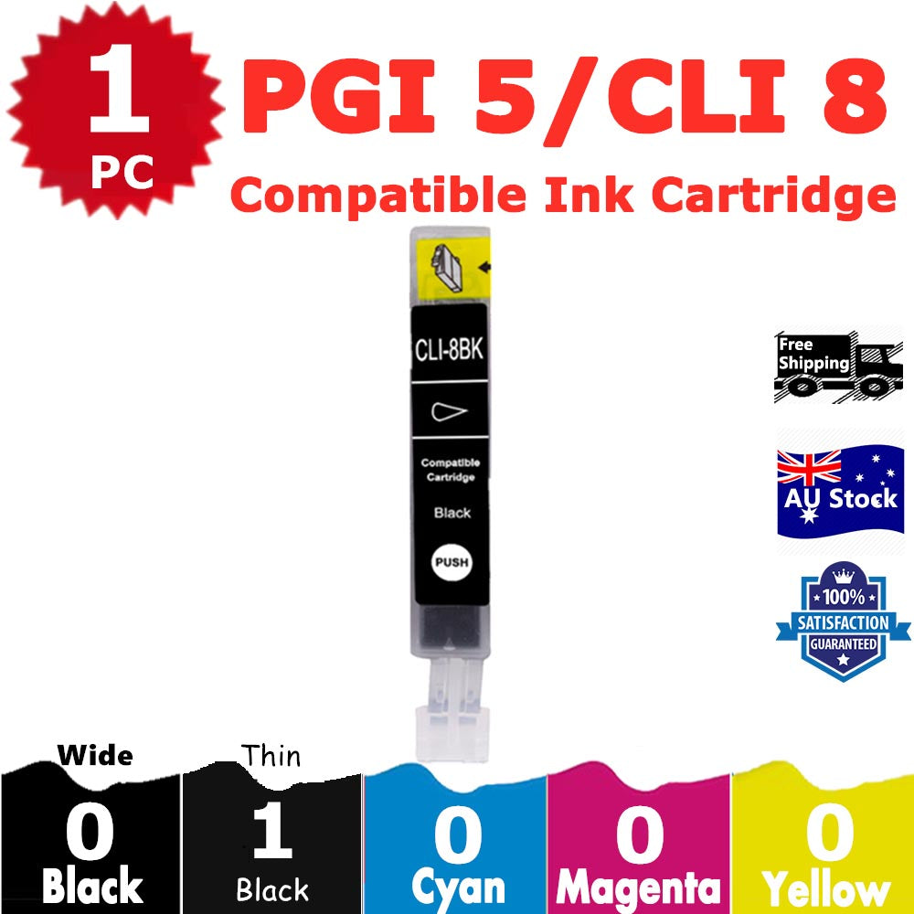 1 Pack InkSales Compatible Canon PGI5/8 CLI-8 Black Only Ink Cartridge  (1PBK)