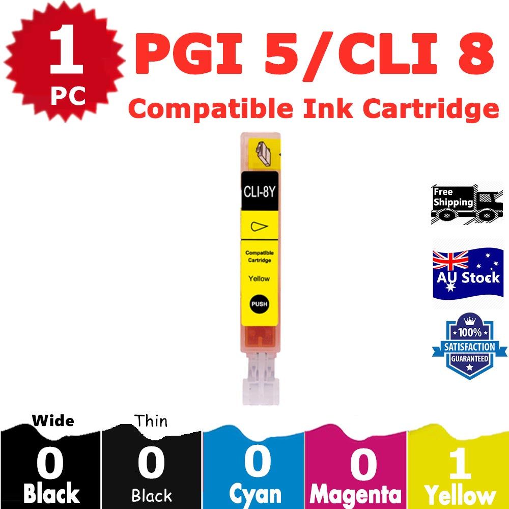 1 Pack InkSales Compatible Canon PGI5/8 CLI-8 Yellow Only Ink Cartridge  (1Y)