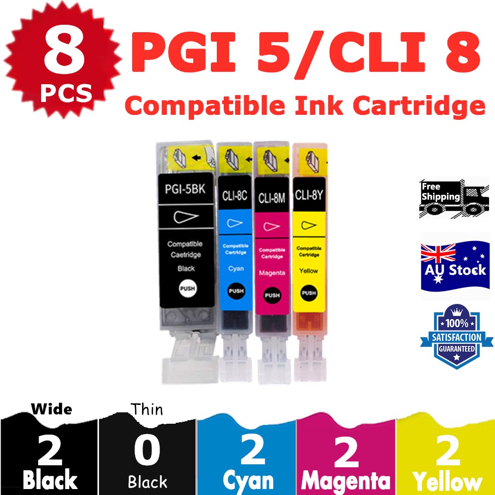 8 Pack InkSales Compatible Canon PGI5/8 PGI-5 CLI-8 Ink Cartridge  (2BK,2C,2M,2Y)