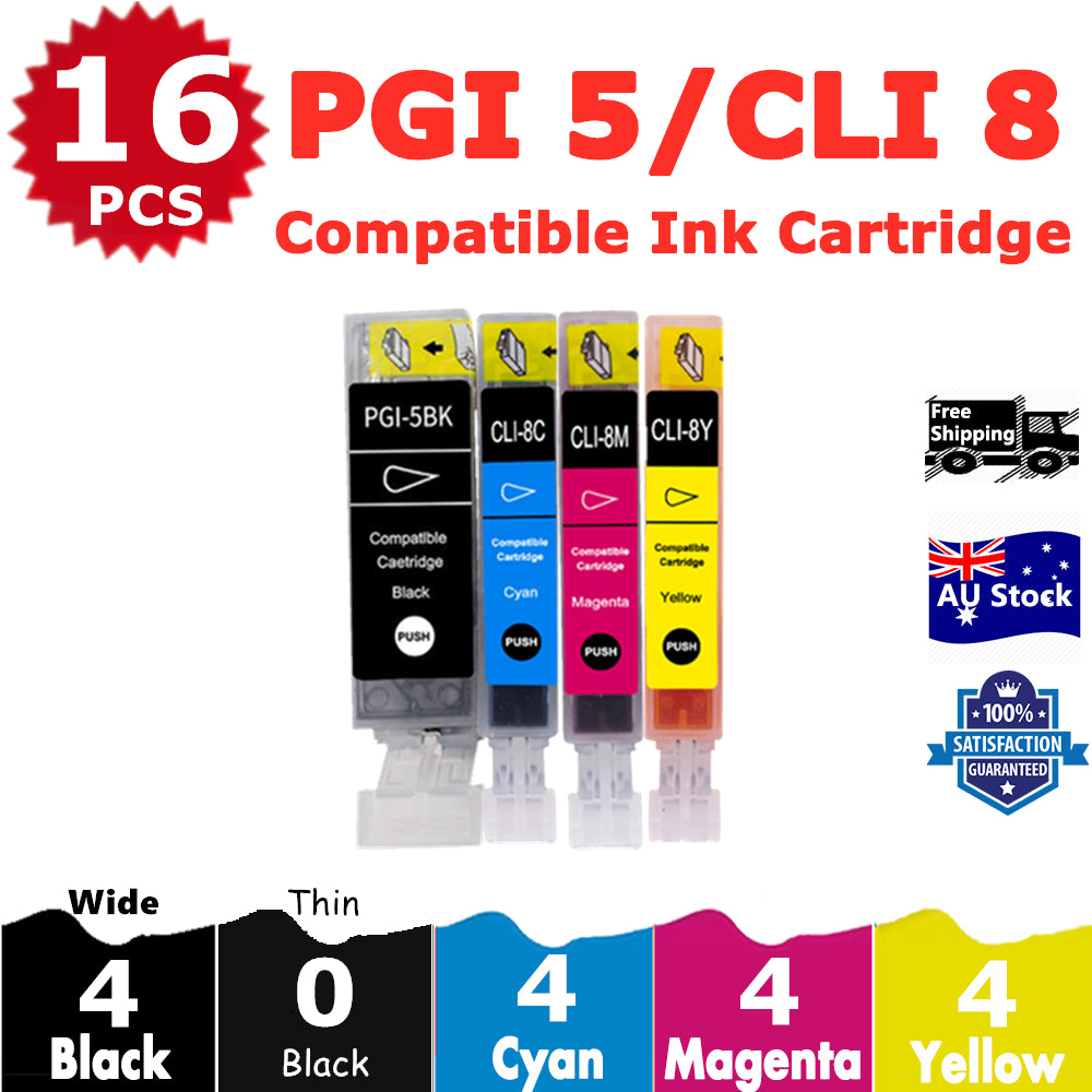 16 Pack InkSales Compatible Canon PGI5/8 PGI-5 CLI-8 Ink Cartridge  (4BK,4C,4M,4Y)