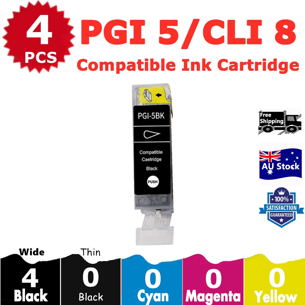 4 Pack InkSales Compatible Canon PGI5/8 PGI-5 Black Only Ink Cartridge  (4BK)