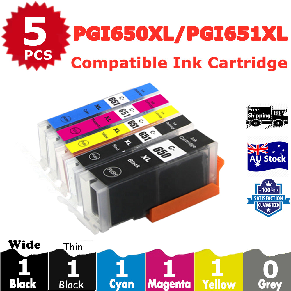 5 Pack InkSales Compatible Canon PGI650 PGI-650XL CLI-651XL Ink Cartridge  (1BK,1PBK,1C,1M,1Y)