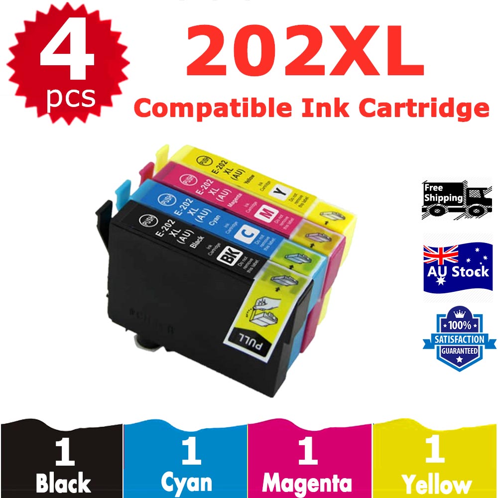 4 Pack InkSales Compatible Epson 202XL C13T02P192 C13T02P292 C13T02P392 C13T02P492 Ink Cartridge  (1BK,1C,1M,1Y)