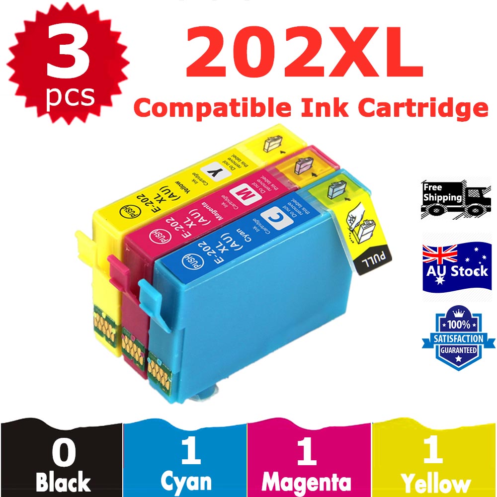 3 Pack InkSales Compatible Epson 202XL C13T02P292 C13T02P392 C13T02P492 Ink Cartridge  (1C,1M,1Y)