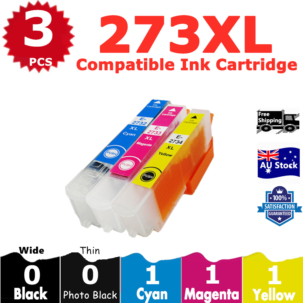 3 Pack InkSales Compatible Epson 273XL C13T275292 C13T275392 C13T275492 Ink Cartridge  (1C,1M,1Y)