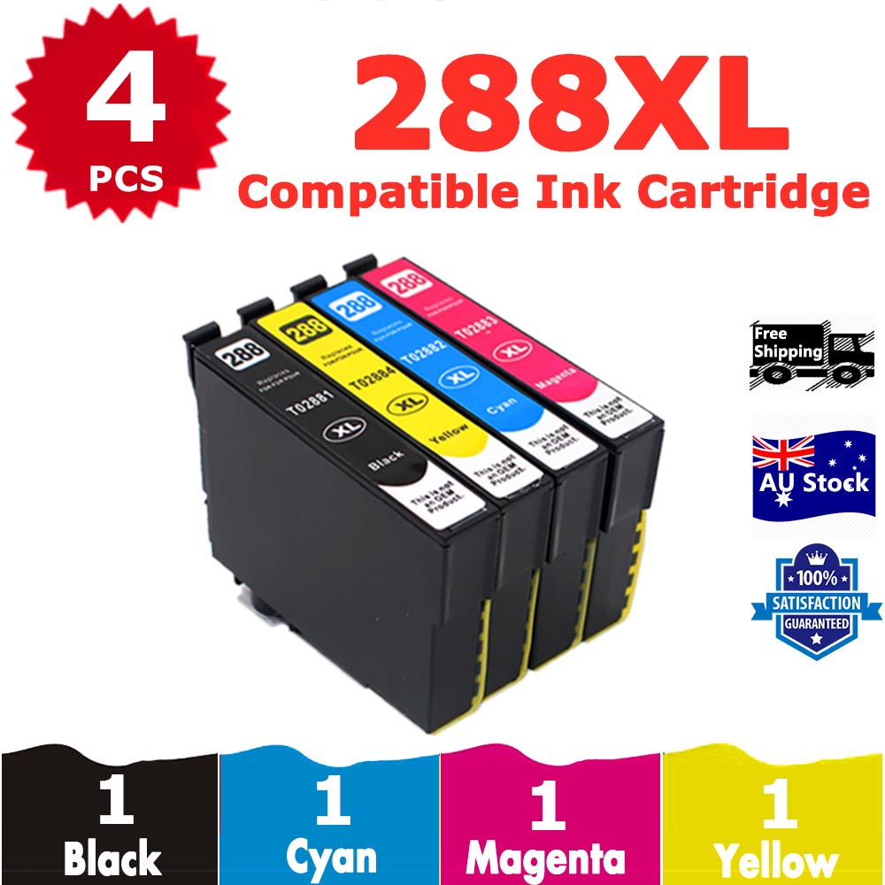 4 Pack InkSales Compatible Epson 288XL C13T306192 C13T306292 C13T306392 C13T306492 Ink Cartridge  (1BK,1C,1M,1Y)