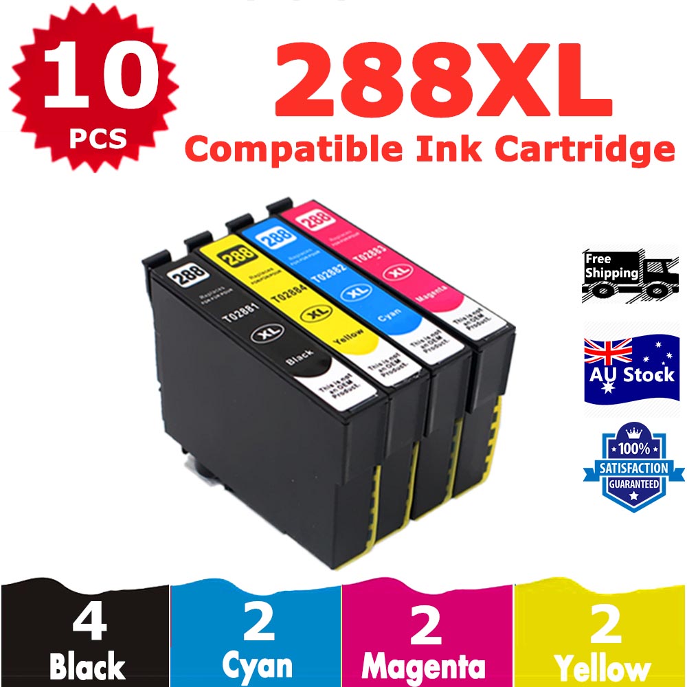 10 Pack InkSales Compatible Epson 288XL C13T306192 C13T306292 C13T306392 C13T306492 Ink Cartridge  (4BK,2C,2M,2Y)