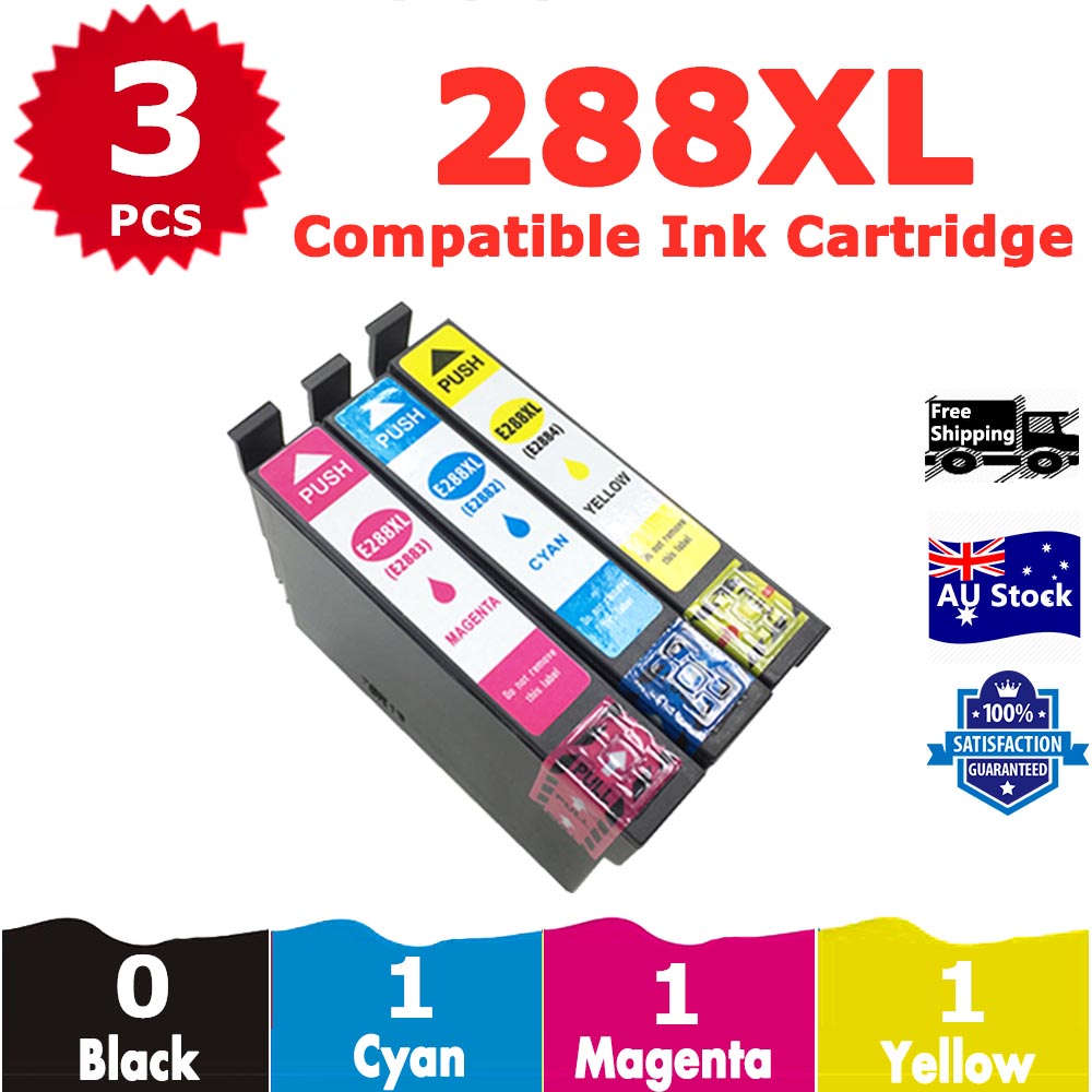 3 Pack InkSales Compatible Epson 288XL C13T306292 C13T306392 C13T306492 Ink Cartridge  (1C,1M,1Y)