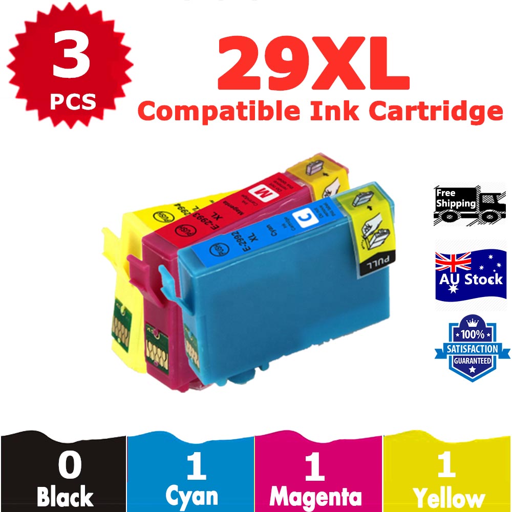 3 Pack InkSales Compatible Epson 29XL Cyan Magenta Yellow Only Ink Cartridge  (1C,1M,1Y)