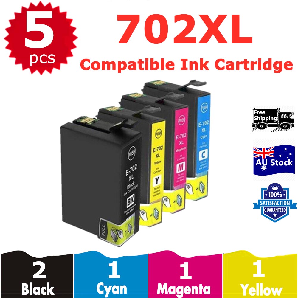 5 Pack InkSales Compatible Epson 702XL C13T345192 C13T345292 C13T345392 C13T345492 Ink Cartridge  (2BK,1C,1M,1Y)