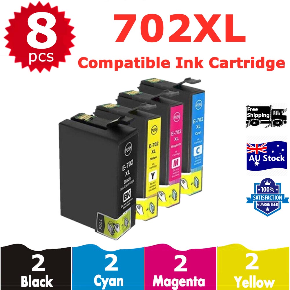 8 Pack InkSales Compatible Epson 702XL C13T345192 C13T345292 C13T345392 C13T345492 Ink Cartridge  (2BK,2C,2M,2Y)