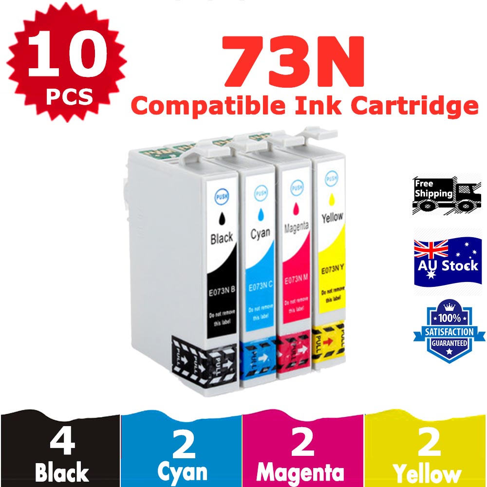 10 Pack InkSales Compatible Epson 73N T0731 T0732 T0733 T0734 Ink Cartridge  (4BK,2C,2M,2Y)