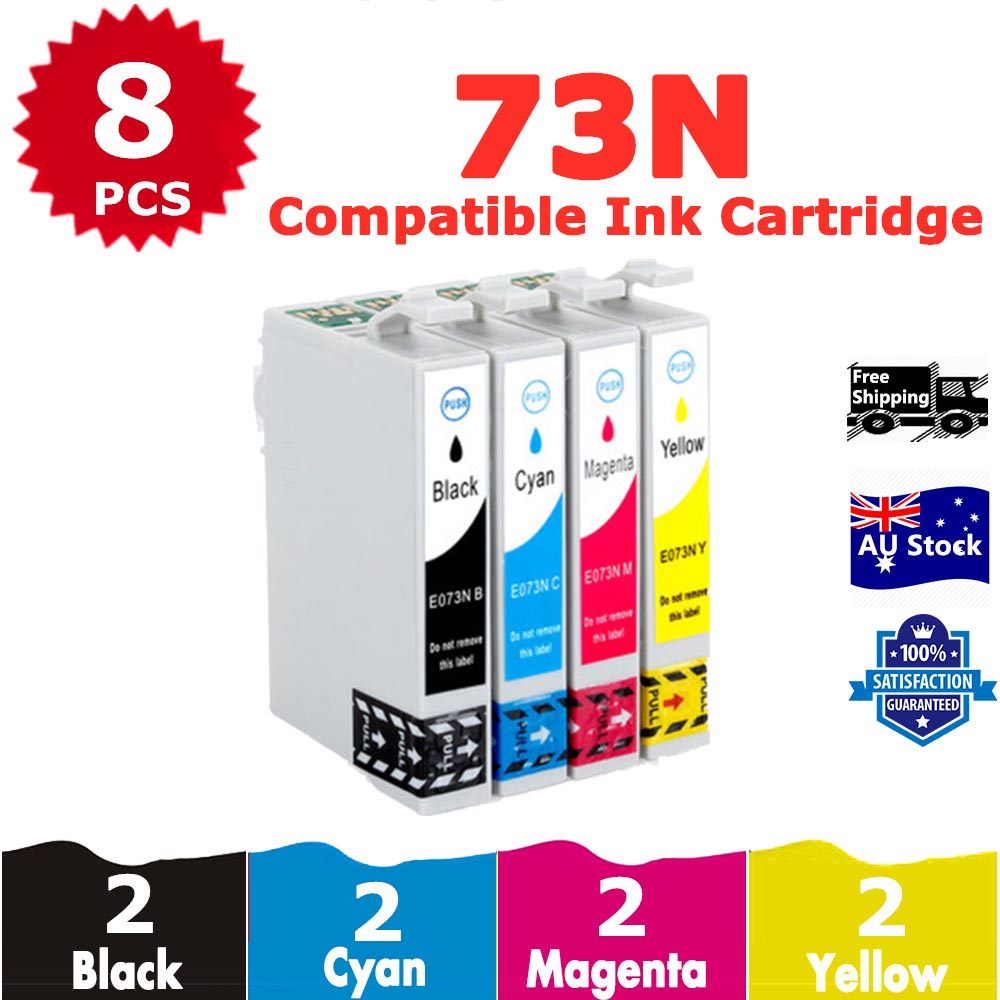 8 Pack InkSales Compatible Epson 73N T0731 T0732 T0733 T0734 Ink Cartridge  (2BK,2C,2M,2Y)