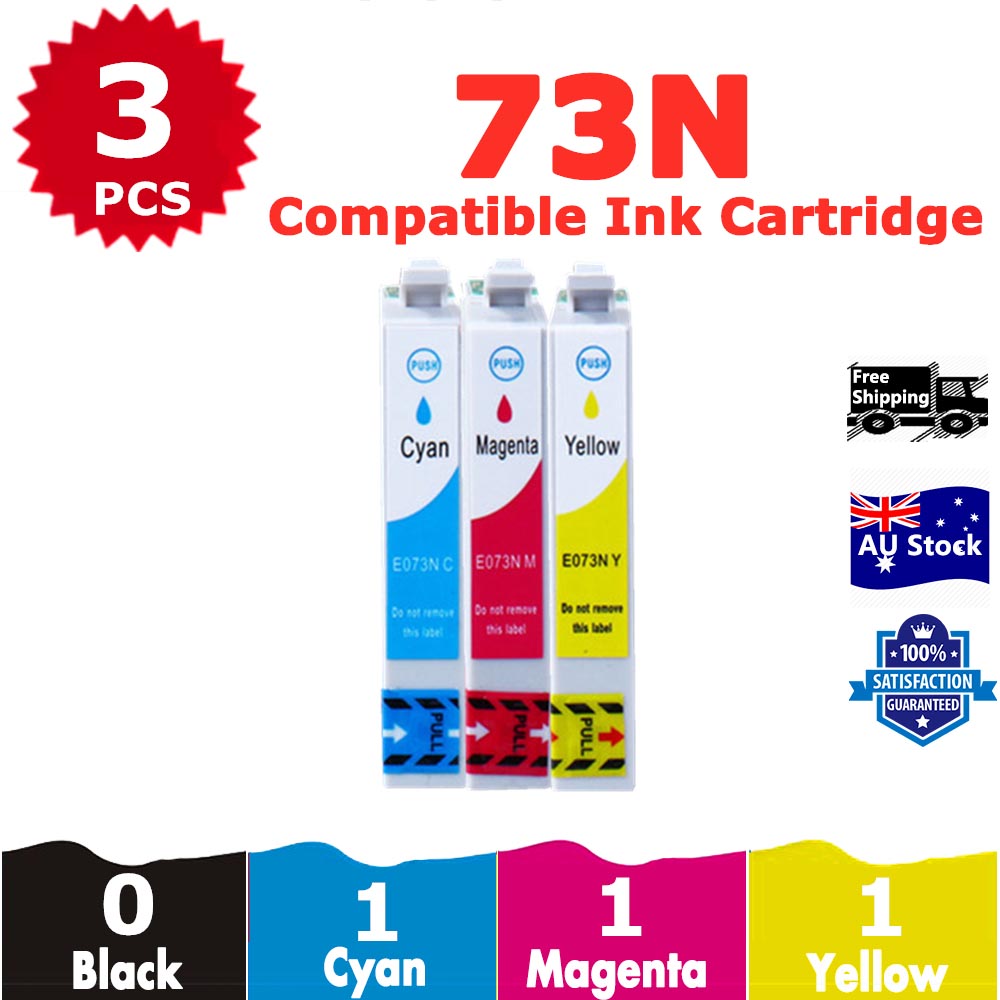 3 Pack InkSales Compatible Epson 73N T0732 T0733 T0734 Ink Cartridge  (1C,1M,1Y)