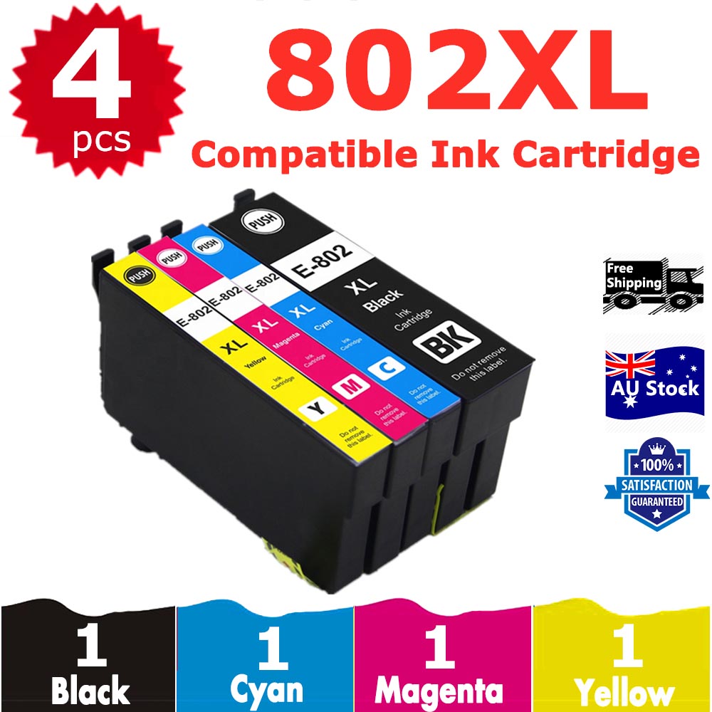 4 Pack InkSales Compatible Epson 802XL C13T356192 C13T356292 C13T356392 C13T356492 Ink Cartridge  (1BK,1C,1M,1Y)