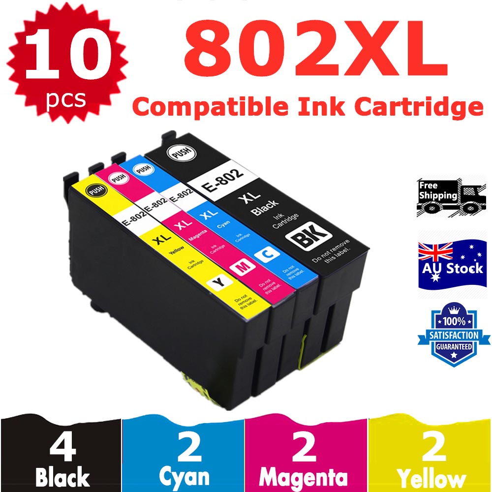 10 Pack InkSales Compatible Epson 802XL C13T356192 C13T356292 C13T356392 C13T356492 Ink Cartridge  (4BK,2C,2M,2Y)