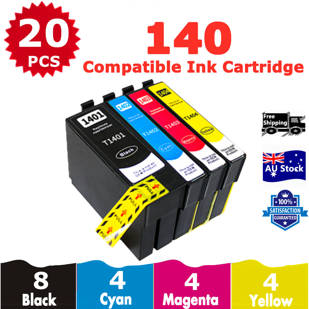 20 Pack InkSales Compatible Epson T1401 C13T140192 C13T140292 C13T140392 C13T140492 Ink Cartridge  (8BK,4C,4M,4Y)