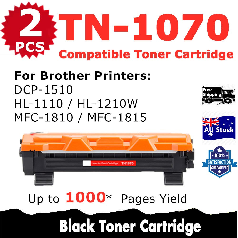 2 Pack InkSales Brother TN1070 TN-1070 Compatible Toner Cartridge  (2BK)