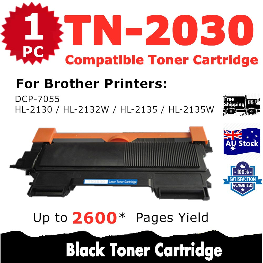 1 Pack InkSales Brother TN2030 TN-2030 Compatible Toner Cartridge  (1BK)