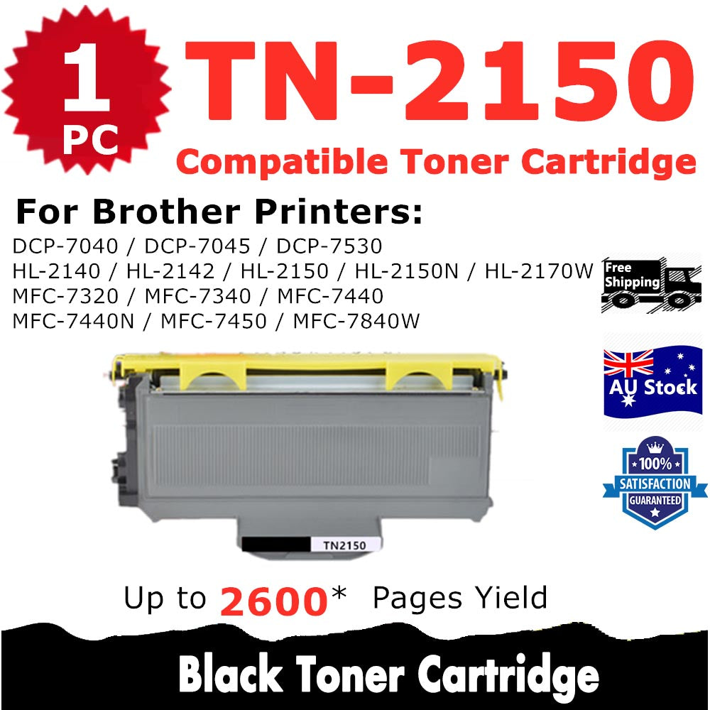 1 Pack InkSales Brother TN2150 TN-2150 Compatible Toner Cartridge  (1BK)