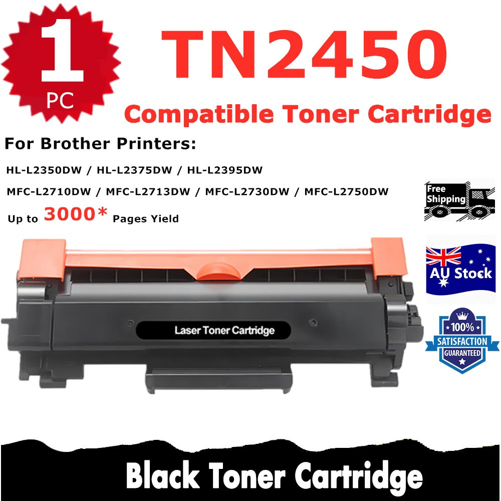 1 Pack InkSales Brother TN2450 TN-2450 Compatible Toner Cartridge  (1BK)