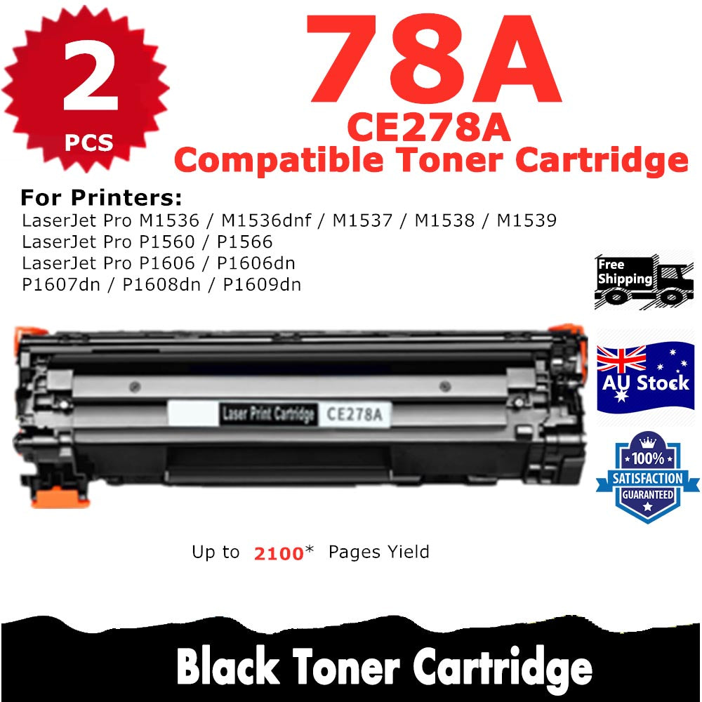 2 Pack InkSales HP CE278A 78A Compatible Toner Cartridge  (2BK)