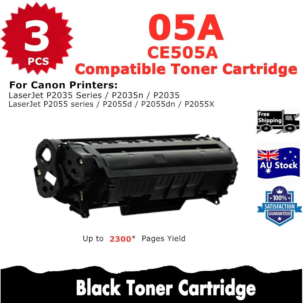 3 Pack InkSales HP CE505A 05A Compatible Toner Cartridge  (3BK)