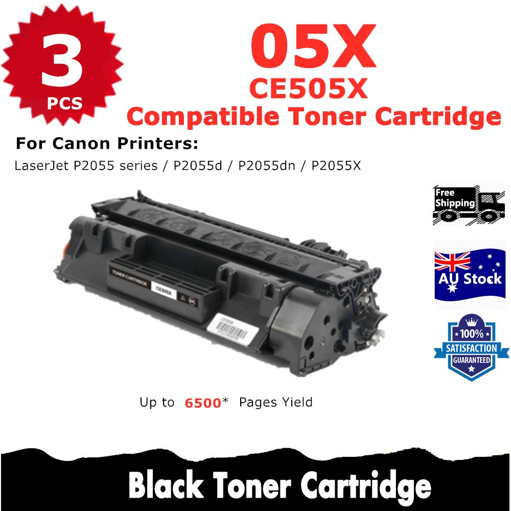 3 Pack InkSales HP CE505X 05X Compatible Toner Cartridge  (3BK)