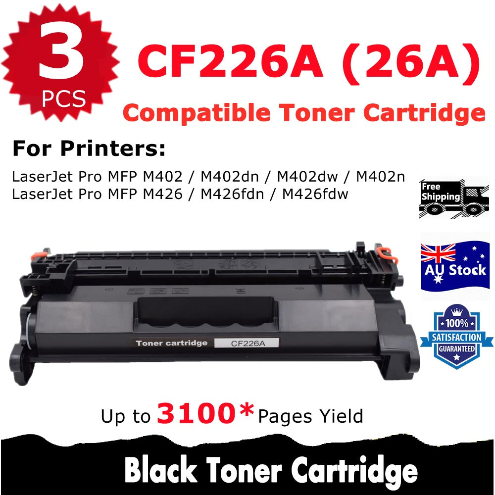 3 Pack InkSales HP CF226A 26A Compatible Toner Cartridge  (3BK)