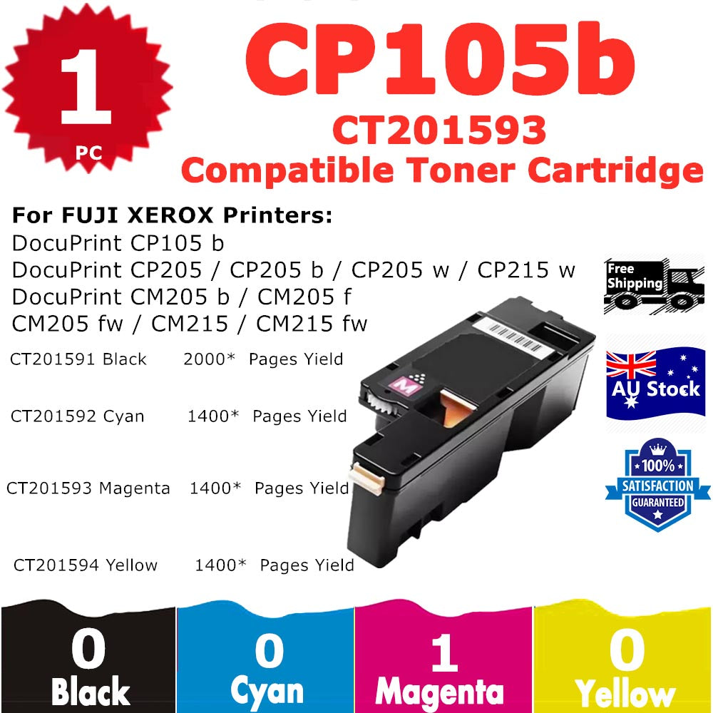 1 Pack InkSales Xerox CP105 CP205 CP215 CM205 CM215 CT201593 Magenta Only Compatible Toner Cartridge  (1M)